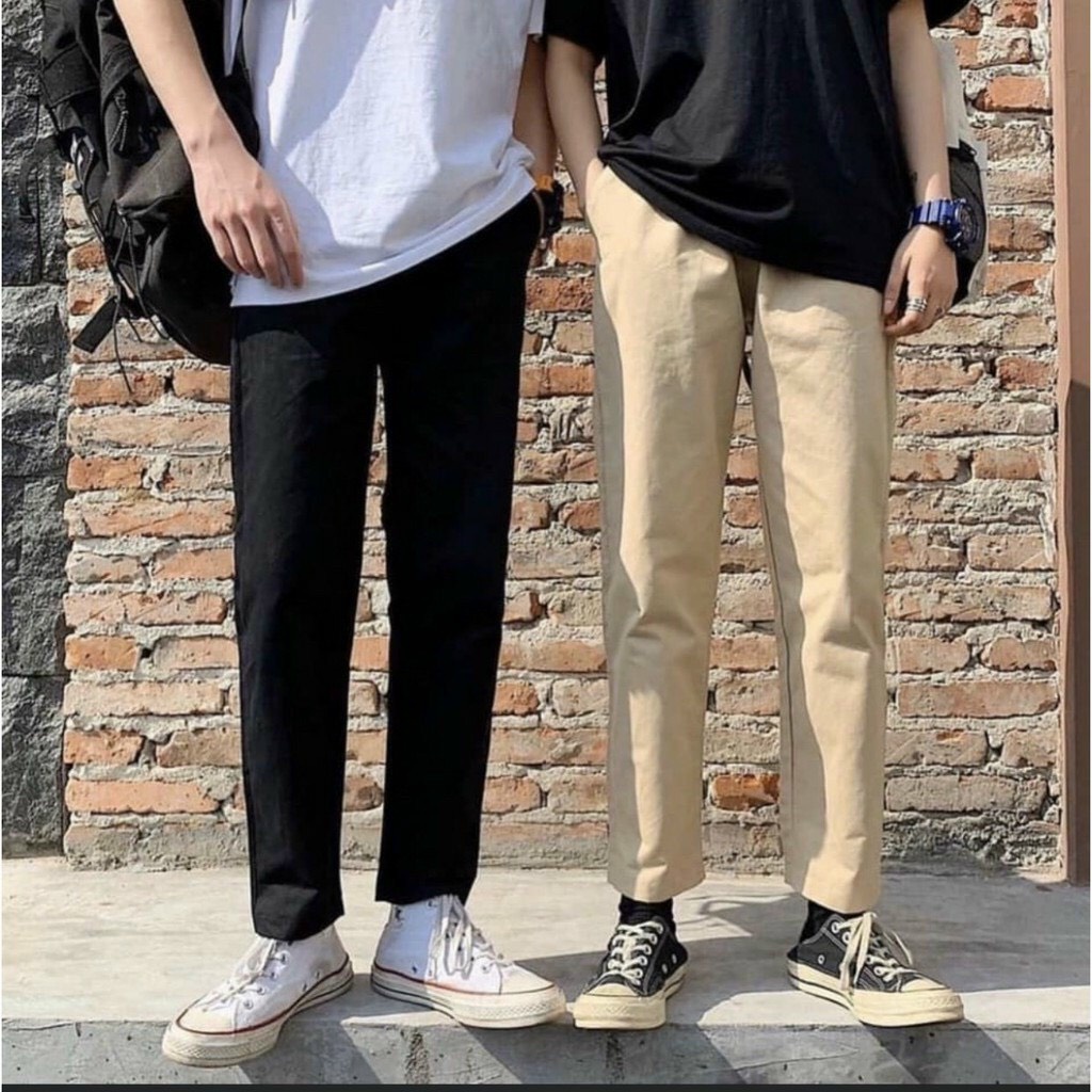 Quần baggy Kaki đẹp nam nữ - Quần Dài Kaki Nam Cạp Chun Trẻ Trung Năng Động