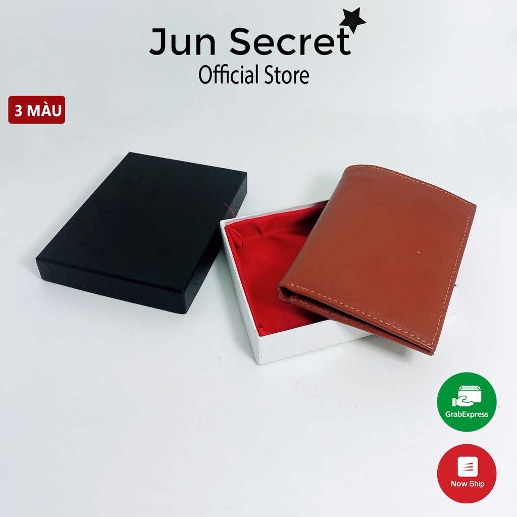 Ví da bò thật cao cấp kiểu khâu kim dáng đứng dành cho nam thương hiệu Jun Secret JSKKD đa màu sắc
