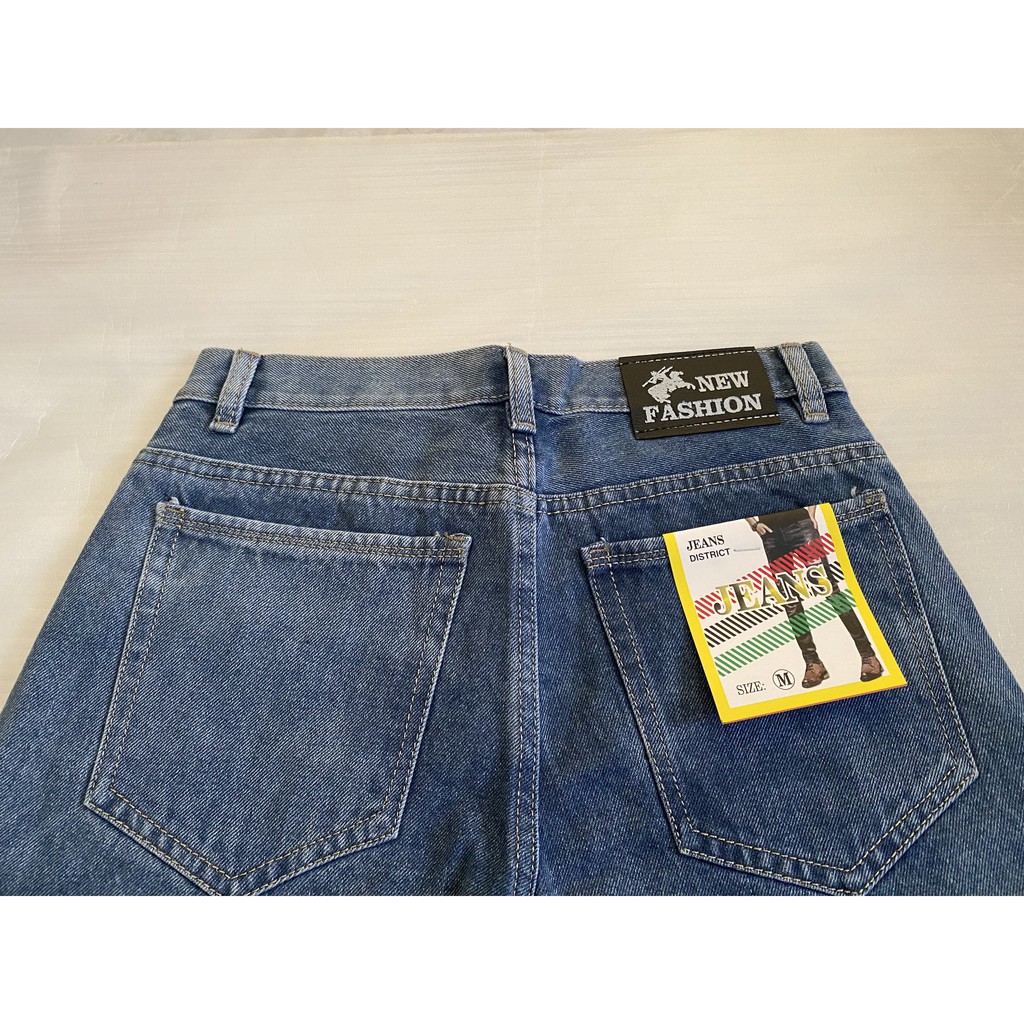 Quần jean ống rộng trơn màu xanh, Video ảnh thật quần bò nam nữ unisex | BigBuy360 - bigbuy360.vn