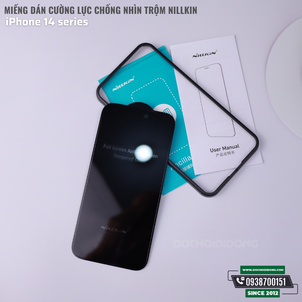Miếng dán cường lực chống nhìn trộm Nillkin cho iPhone 14 - 14 Plus - 14 Pro - 14 Pro Max