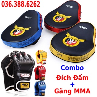 Đích Đấm Boxing + Găng tay đấm bốc hở ngón mma + Băng đa boxing - Combo  Găng Đấm + Đích Đấm + Băng đa - Giá Kịch Sàn