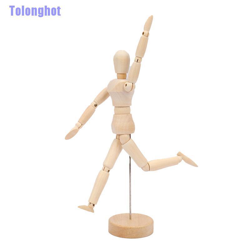 Mô hình búp bê ma nơ canh có khớp bằng gỗ dành cho trang trí nhà cửa vẽ tranh họa sĩ