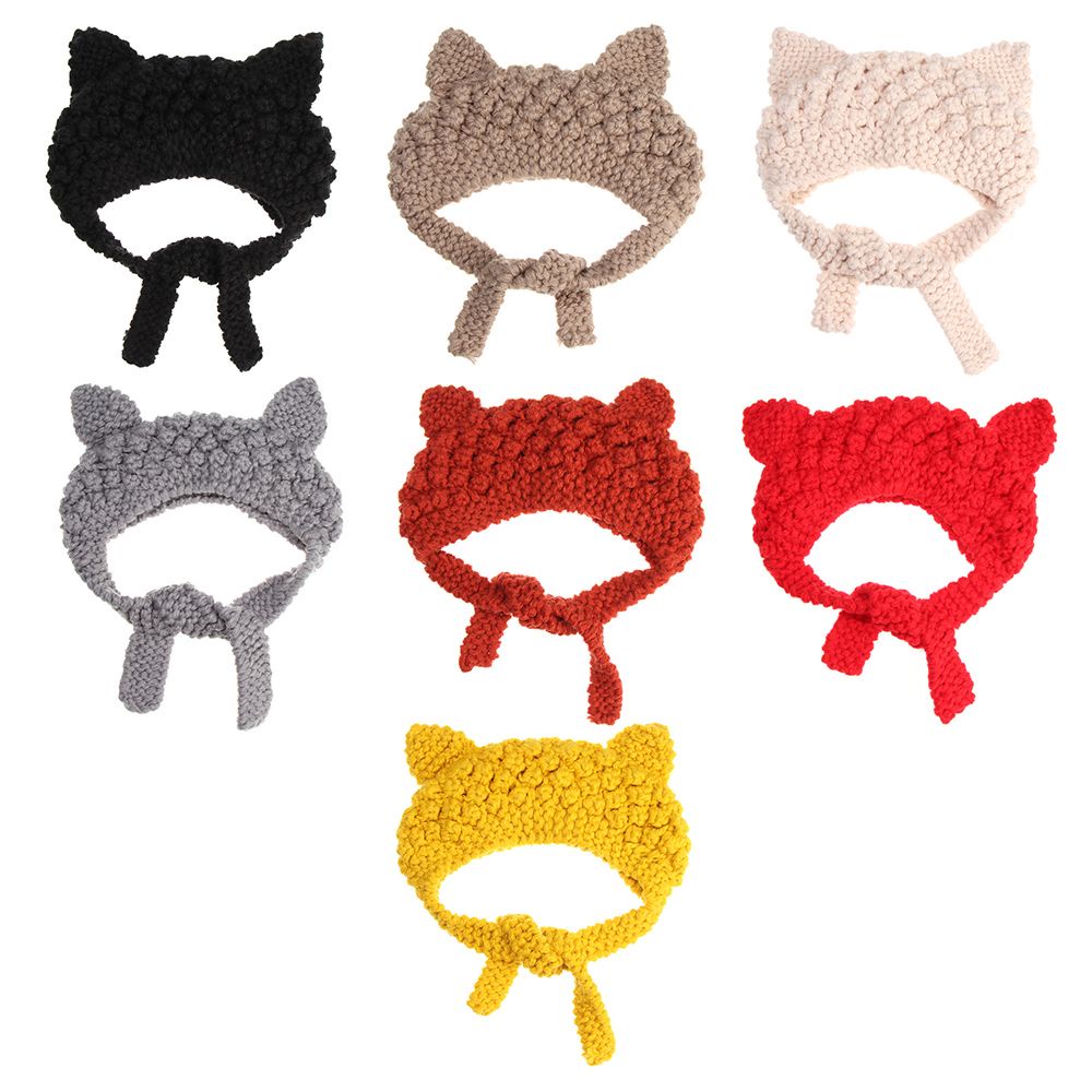 Mũ len trùm đầu dệt kim tai mèo giữ ấm thoáng khí thời trang dành cho nữ