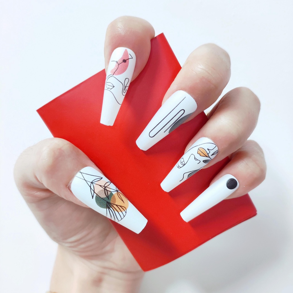 Bộ 24 Móng Tay Giả Trang Trí Nghệ Thuật
