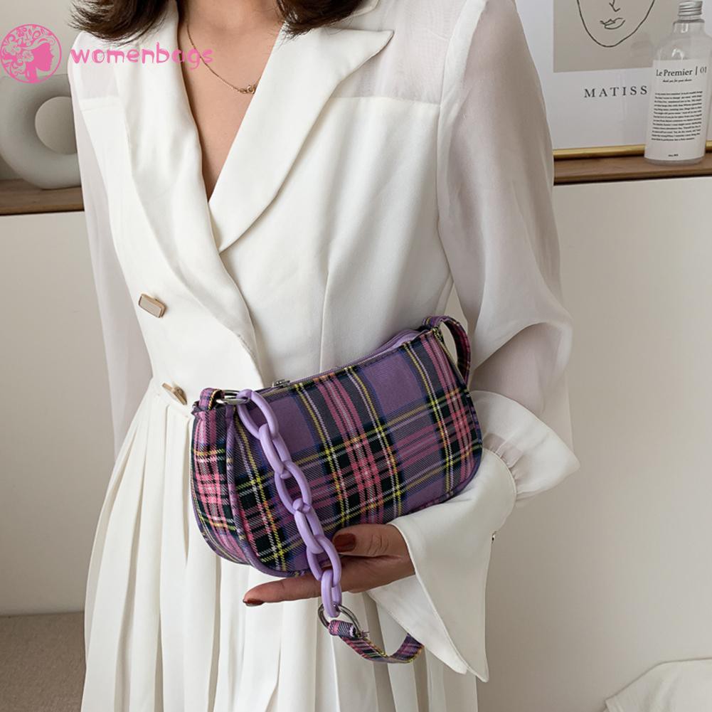 Túi đeo vai canvas họa tiết kẻ sọc thời trang nữ phong cách Hàn Quốc | BigBuy360 - bigbuy360.vn