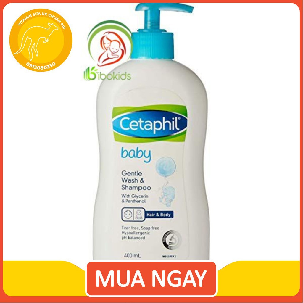 Sữa tắm Gội Cetaphil dạng vòi Cho Bé Baby Gentle Wash and Shampoo 400ml