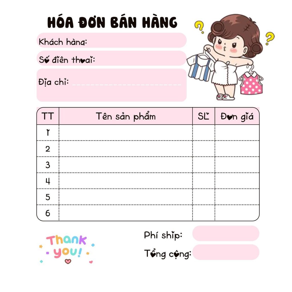 [MUA 10 CUỐN TẶNG 1 CUỐN] Hoá đơn bán hàng mini 1 liên