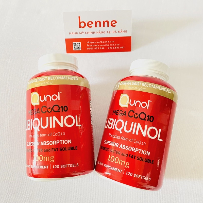 Viên uống bổ sung cho tim Qunol Mega CoQ10 Ubiquinol 100mg 120 viên của Mỹ