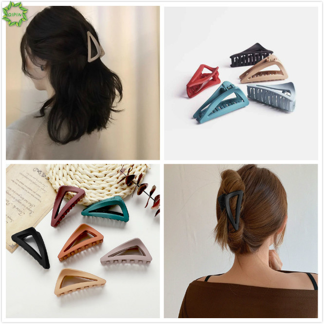 Kẹp Tóc Màu Trơn Phong Cách Hàn Quốc Thanh Lịch Dành Cho Nữ