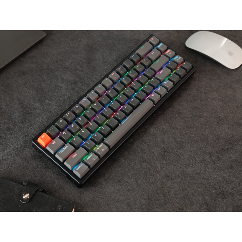 Bàn Phím Cơ Không Dây Keychron K6 Bản Nhôm Led RGB Có Hotswap, Switches Gateron, Keycap ABS, Bluetooth 5.1