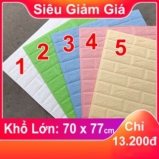 Xốp dán tường giả gạch 3D loại 3mm - Khổ lớn 70x77cm - Keo dán có sẵn, chống ẩm, cách âm, cách nhiệt