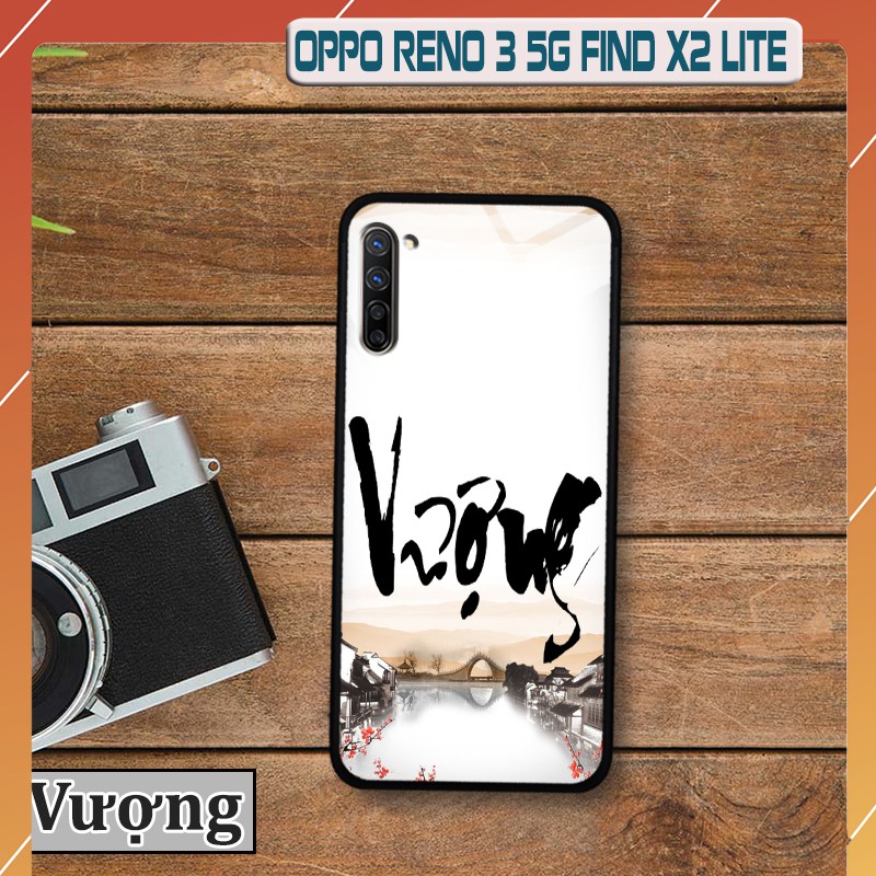 Ốp lưng kính 3D Oppo Reno 3 5G/ Find X2 Lite - chữ thư pháp ý nghĩa