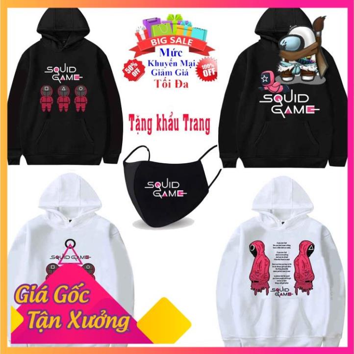 💥 HOTTREND 🎁 BST 20 MẪU Áo Squid Game Trò Chơi Con Mực - Áo Hoodie Squid Game Form Nam Nữ