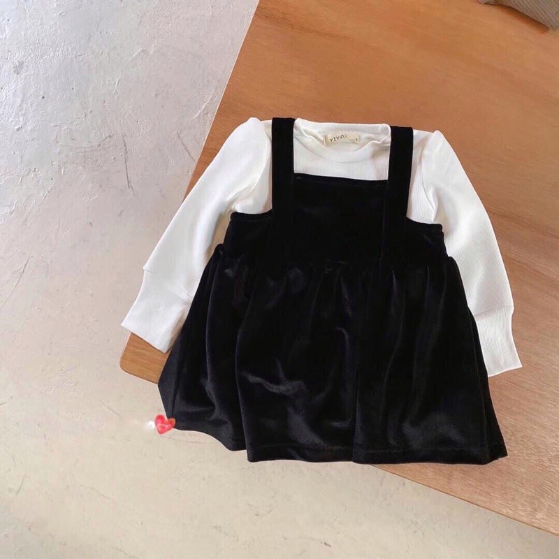 VÁY NHUNG 2 MÀU CHO BÉ