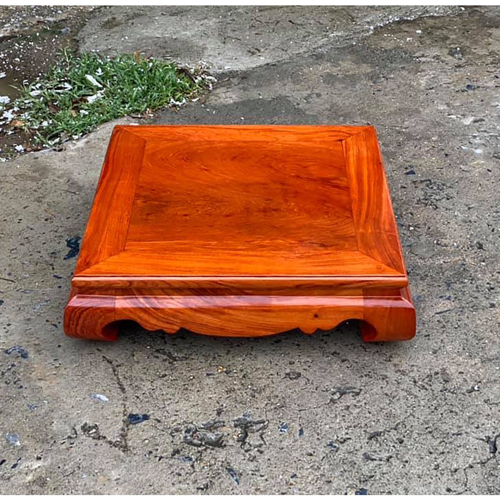 Bàn Gỗ Trơn Vuông Kê Thần Tài Gỗ Hương Cao 10cm
