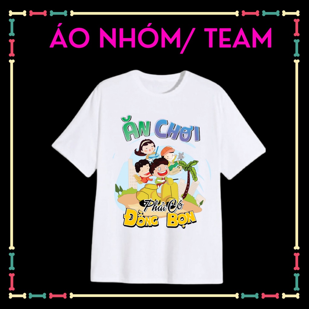 Áo Thun nam nữ phôm rộng, màu trắng, đủ size áo. áo đồng phục du lịch cho nhóm, team, công ty