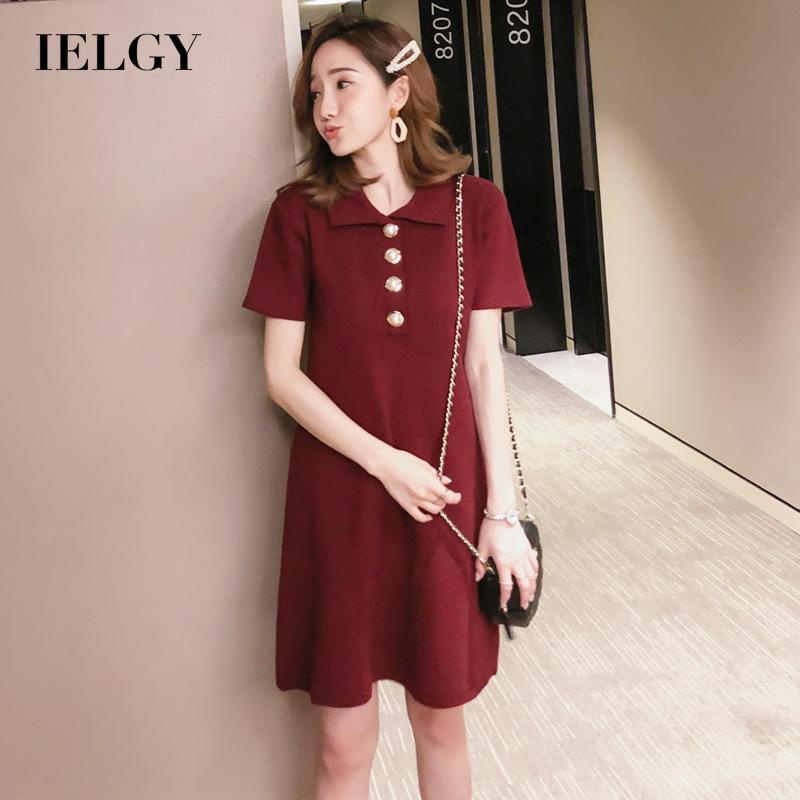 Đầm chữ A IELGY tay ngắn phiên bản học đường Hàn Quốc cho nữ