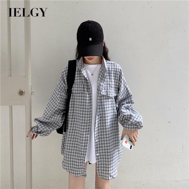 Áo Sơ Mi Ca Rô Dài Tay Phong Cách Hàn Quốc Dành Cho Nữ