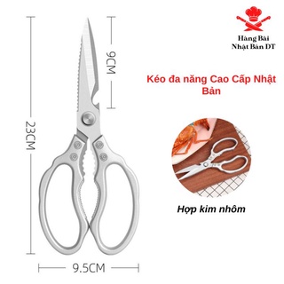 Kéo đa năng nhật bản đánh vẩy cá kéo cắt xương gà, cắt các loại thịt chất liệu thép cao cấp không gỉ siêu sắc, k