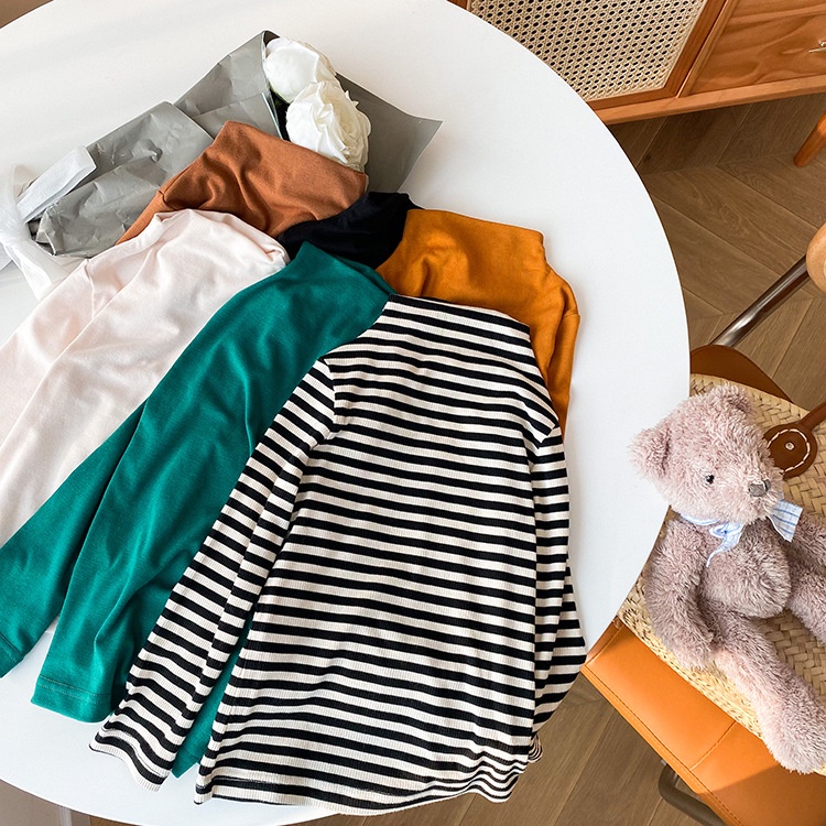 Áo thun trơn màu sắc đa dạng phong cách Hàn Quốc cho bé gái