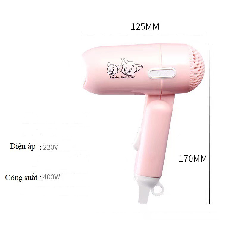 Máy Sấy Tóc Mini Icon Siêu Kute 2 Chế Độ Gấp Gọn Bỏ Túi