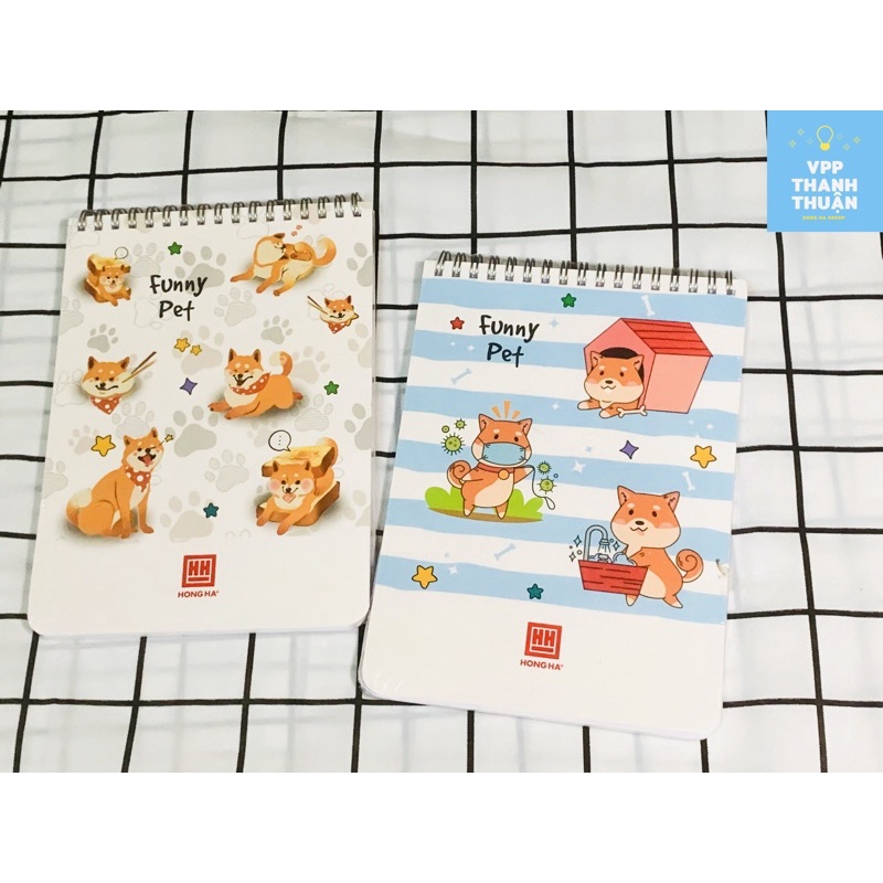 Sổ lò xo ngang A5 200 trang Hồng Hà Funny Pet 4164.