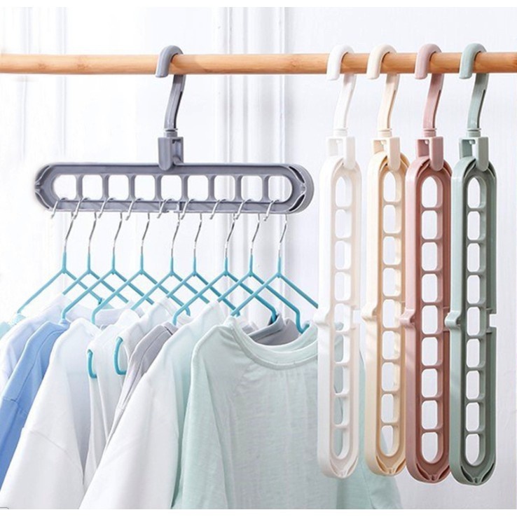 Móc treo quần áo thông minh 9 lỗ xoay ngang dọc