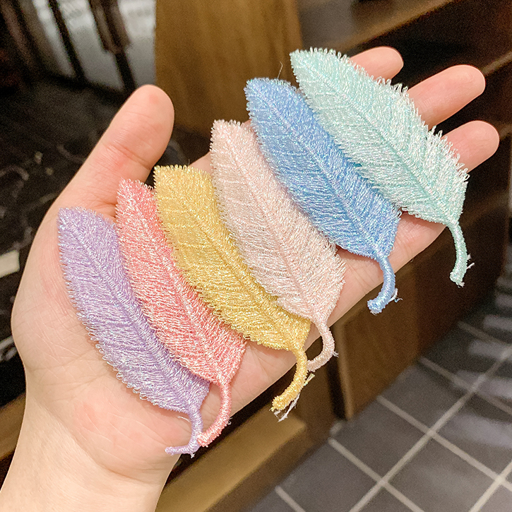 [Women Korean INS Style Simple Hair Clip] [Girls Fluorescent Leaf Shaped Bangs Hairpin][Ladies Elegant Hair Accessories]