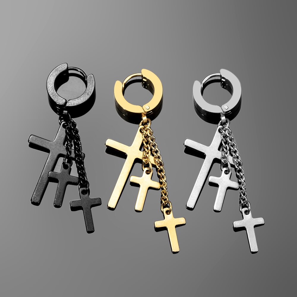 ★★★ 1 Bông Tai Không Xỏ Lỗ Bằng Thép Không Gỉ Phong Cách Âu Mỹ Sáng Tạo