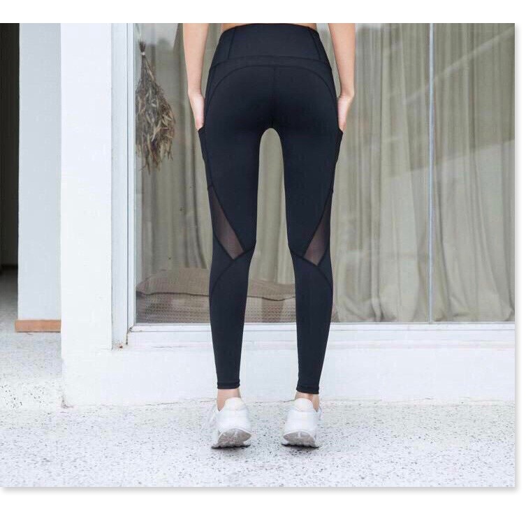 Quần dài Thể Thao nữ Tập Gym tập Yoga Thun Lạnh Phối lưới Nhiều mẫu