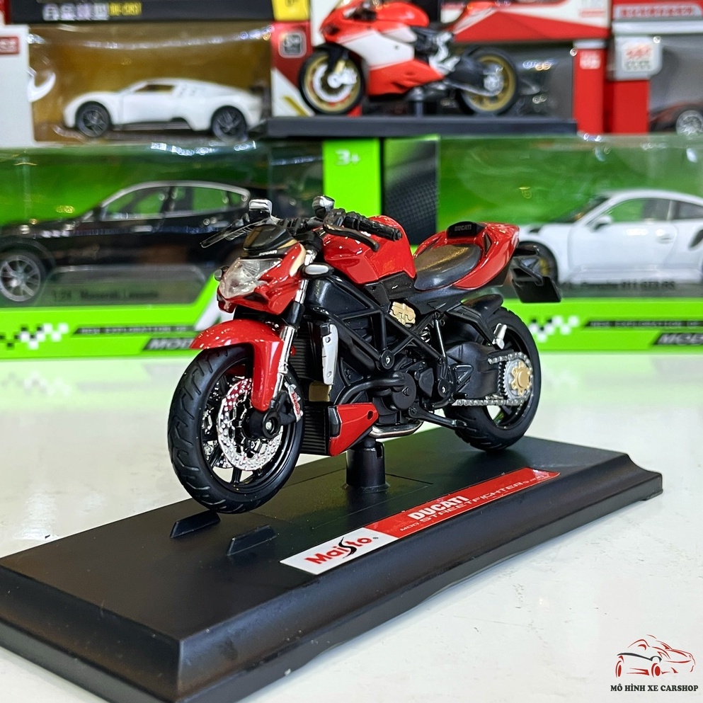 Mô hình xe mô tô Ducati StreetFighter tỉ lệ 1:18 hãng Maisto