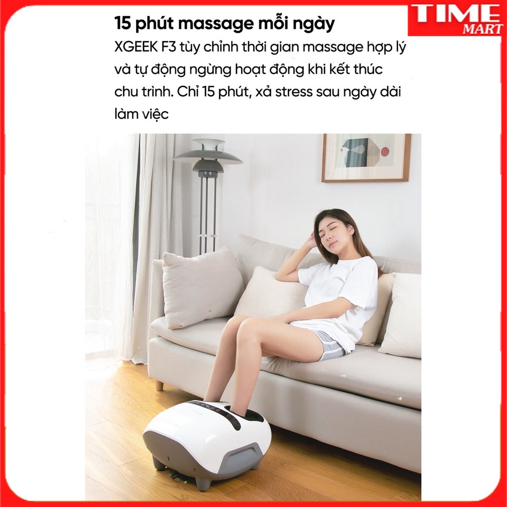 [CHÍNH HÃNG] Máy massage chân bấm huyệt XGEEKF3/LERAVAN Xiaomi Youpin. Mát xa làm ấm chân 360độ. Khử mùi ion [TIME_MART]