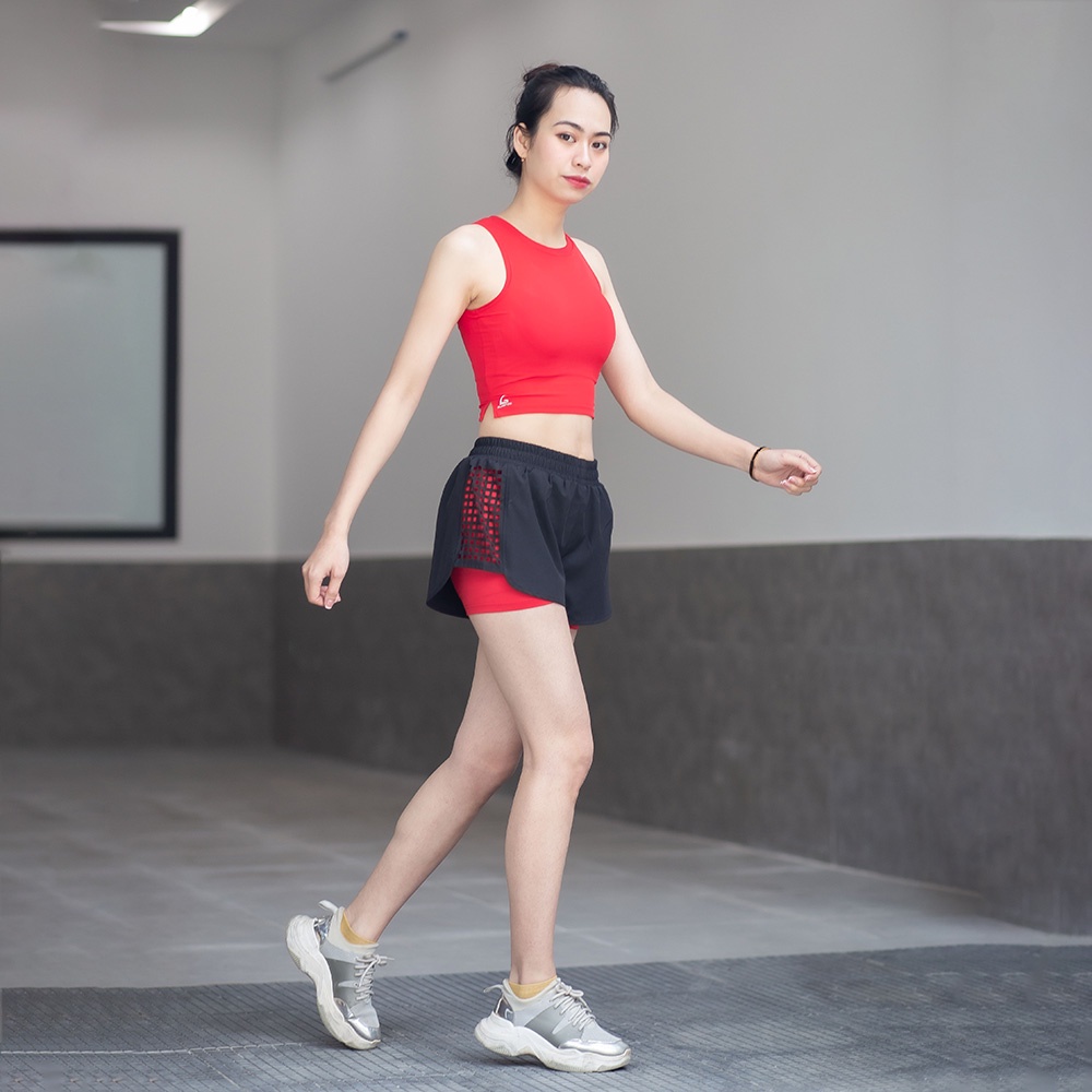 Bộ tập aerobics đẹp, phù hợp cả tập gym, yoga, hay chạy bộ và các hoạt động ngoài trời khác (Boxer Laze - Bra MixTop) -