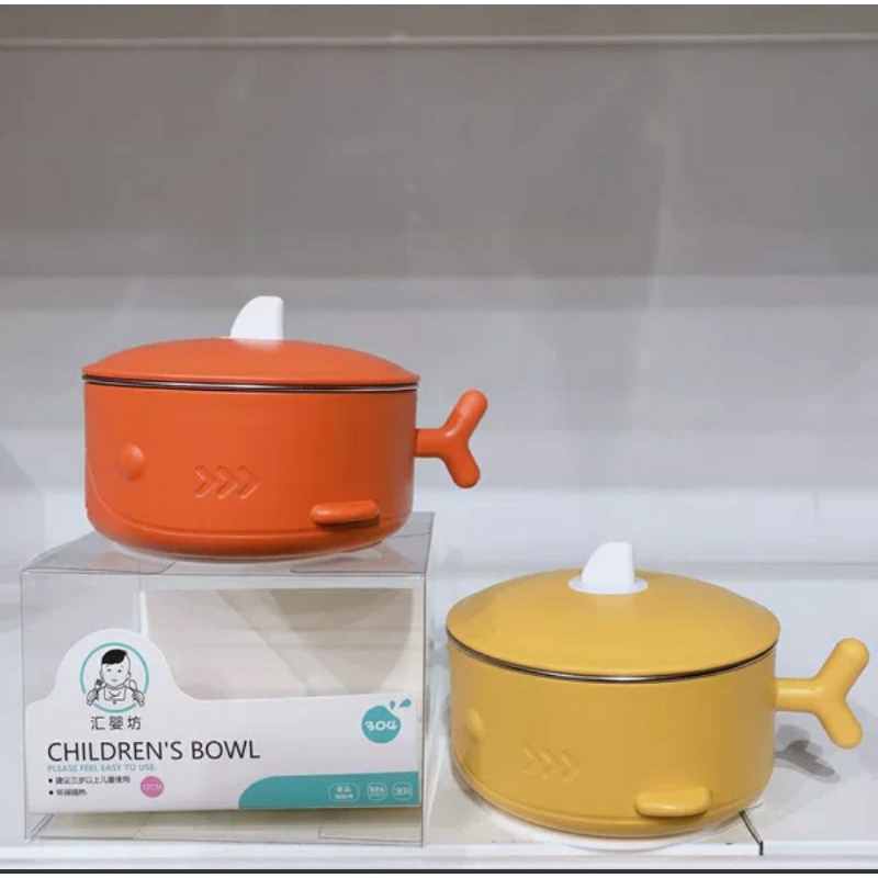 Bát ăn dặm inox giữ nhiệt, chống đổ cho bé