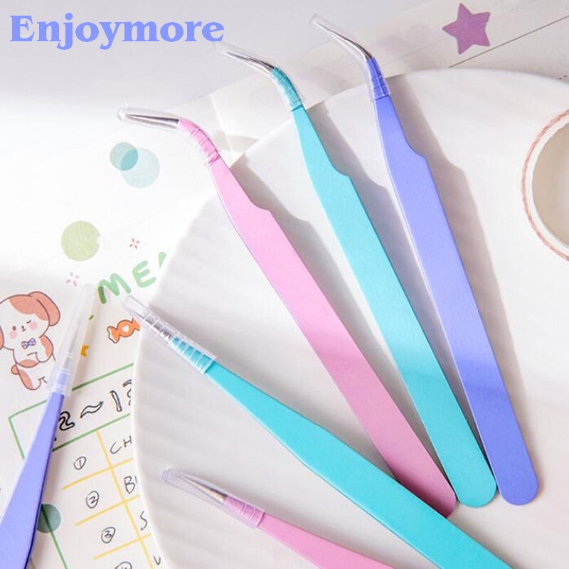 Enjoymore Nhíp Gắp Sticker Màu Macaron Gắp Lông Mi Linh Kiện Lông Yến Đá Nail Hình Dán Pastel Sổ Bullet Tweezer Gấp
