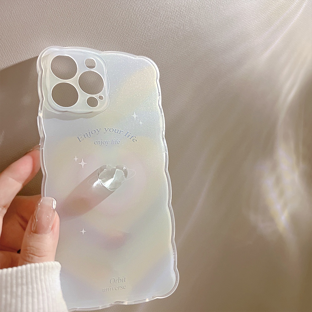 Ốp Điện Thoại TPU Mềm Trong Suốt Chống Sốc Họa Tiết Trái Tim 3D Cho iPhone 11 12 13 Pro max mini XS max xr 7 8 se2020 plus