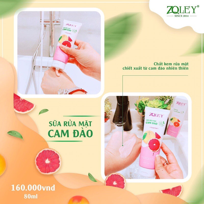 Sữa rửa mặt cam đào Zoley