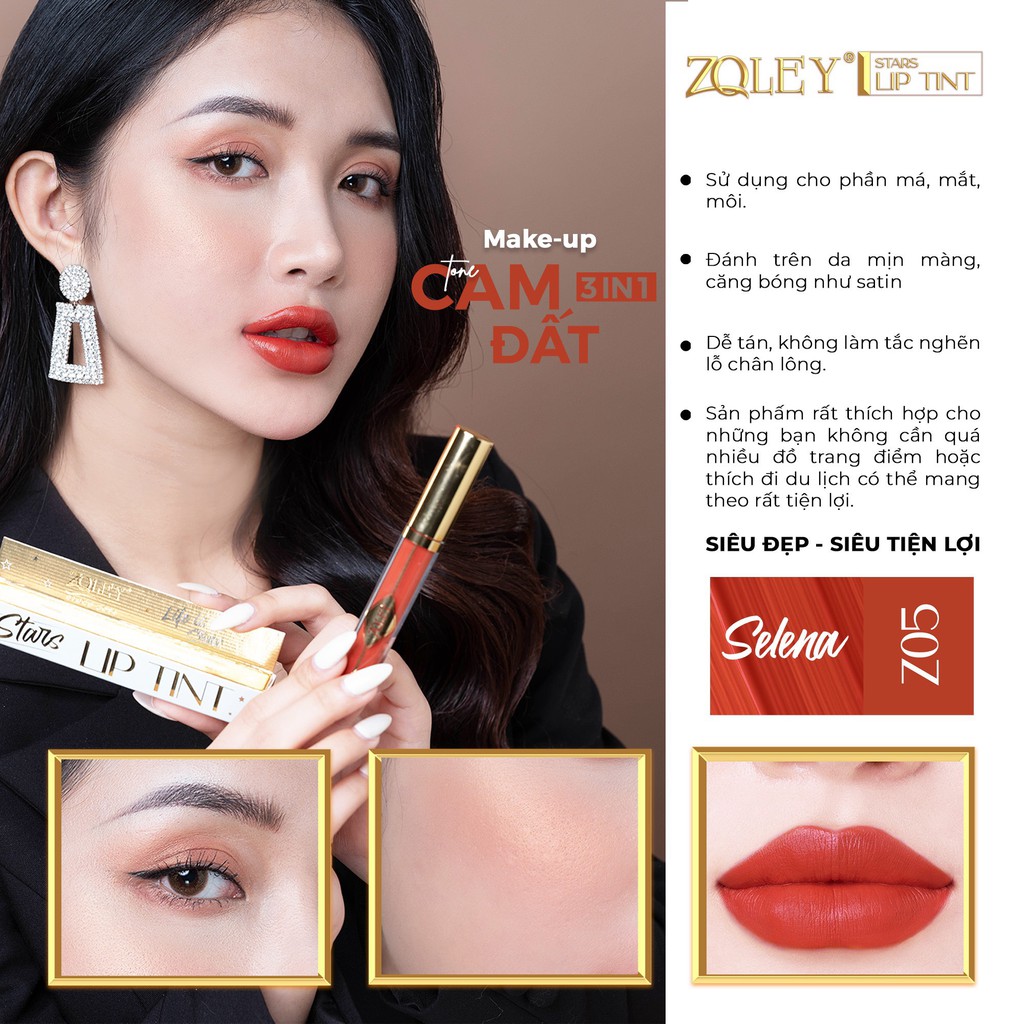 Son Star Lip Tint Zoley 5 Màu Cá Tính - Son Kem Zoley