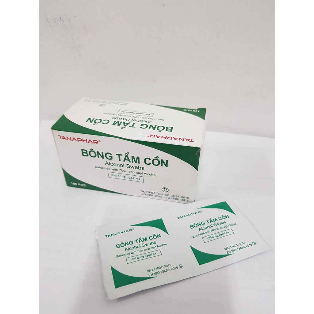 Bông tẩm cồn TANAPHAR sát khuẩn, sát trùng