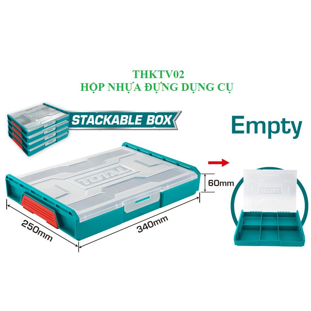 Hộp nhựa đựng dụng cụ hiệu Total THKTV02