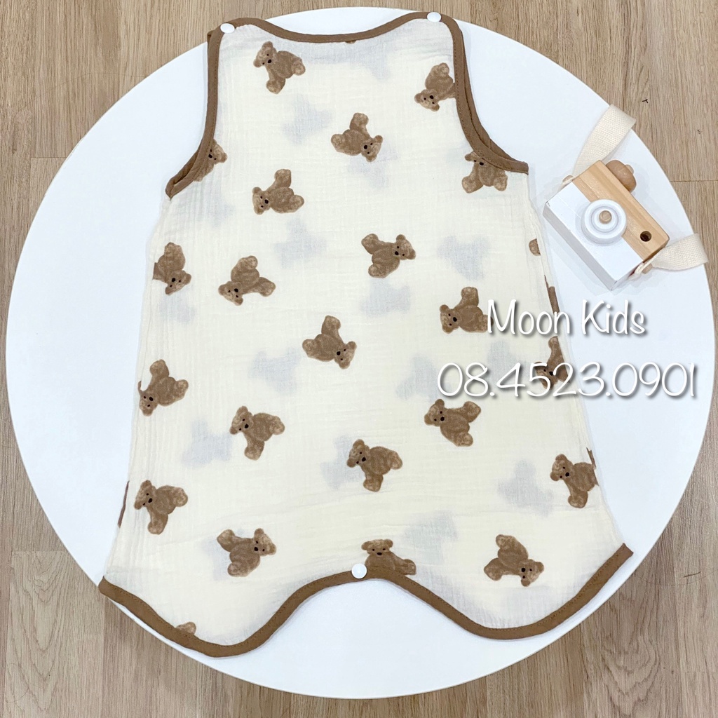 Túi Ngủ Cho Bé Vải Xô Muslin Cao Cấp Cho Bé Từ 8-16kg (6 mẫu)