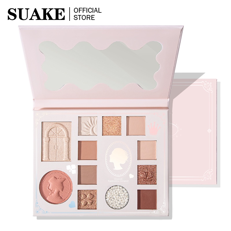 Bảng phấn mắt SUAKE 160g 12 màu mờ ánh nhũ trang điểm thời trang