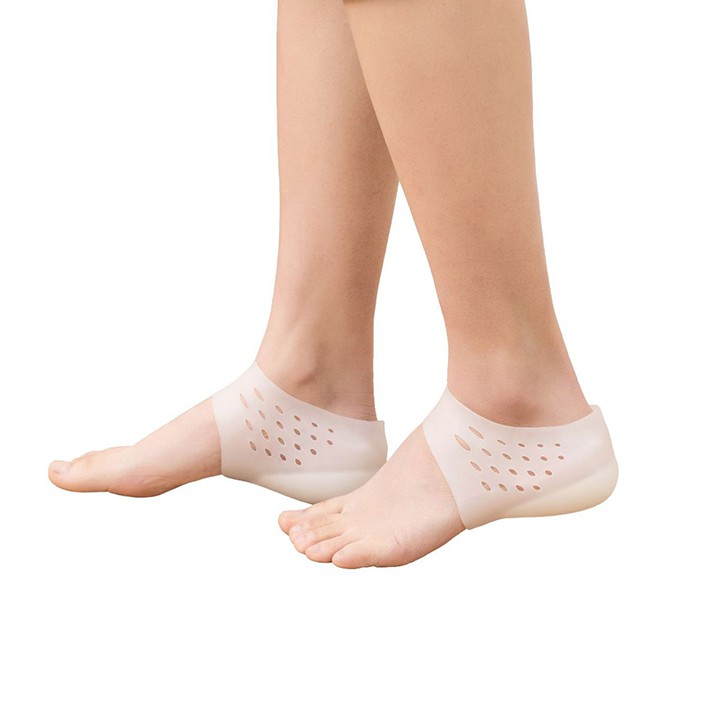 Miếng silicon lót gót chân có đệm đỡ tăng chiều cao, chống nứt gót, giãn tĩnh mạch