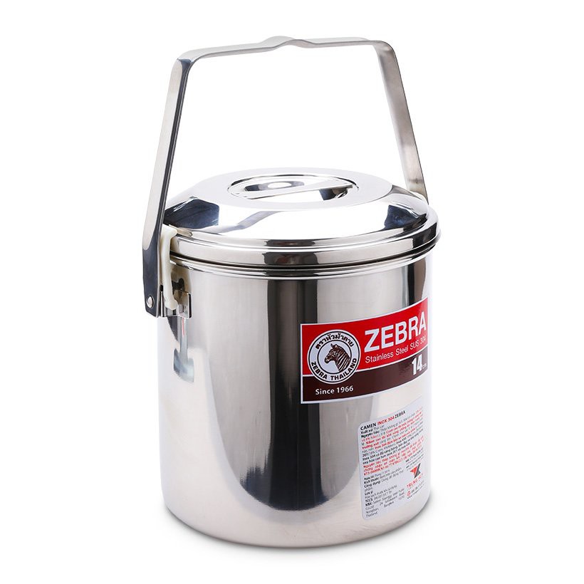 Camen Inox 1 Ngăn, Có Quai Và Nắp Cài Zebra Thái Lan 12cm -14cm - 151625