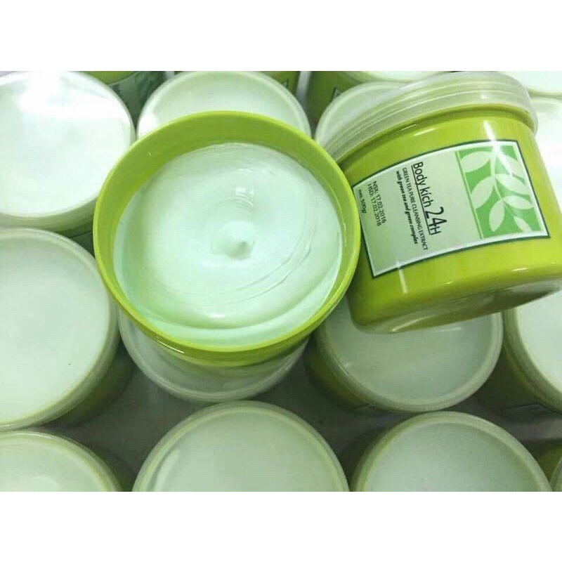 Kem body kích trắng 24h tinh chất trà xanh hương hoa hộp 500g