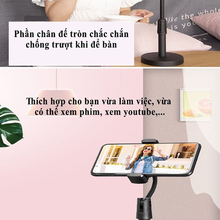 [1Đ] Giá Đỡ, Kẹp Điện Thoại Kéo Dài 38Cm Để Bàn Xem Phim, Chụp Hình Đa Năng Xoay 360 Độ Chuyên Dụng