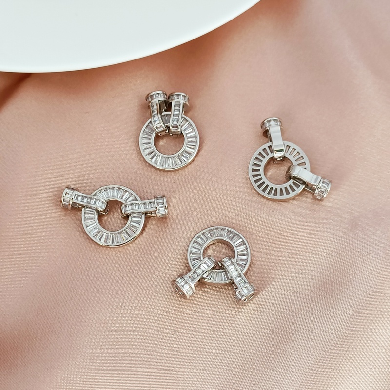 Khóa Cài Mạ Đồng Mạ Bạch Kim Đính Ngọc Trai Trắng Và Ngọc Trai Dùng Làm Trang Sức DIY