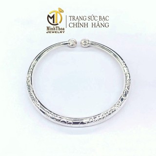 Vòng tay, lắc tay bạc nguyên chất cho bé, lắc tay chạm hoạ tiết cho bé trai, bé gái-Vàng bạc Minh Thoa bảo hành trọn đời