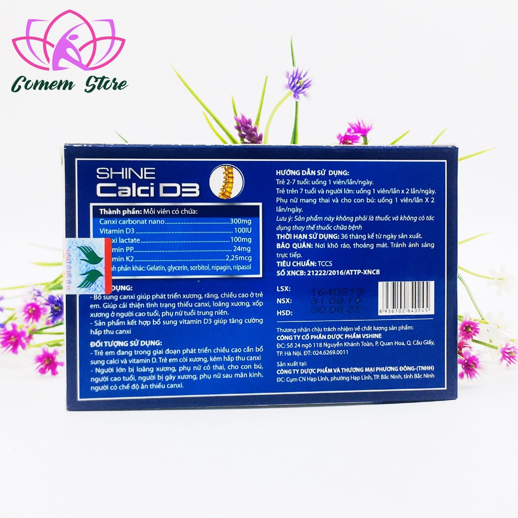 Shine Calci D3 - Bổ sung Canxi Cho Cơ Thể