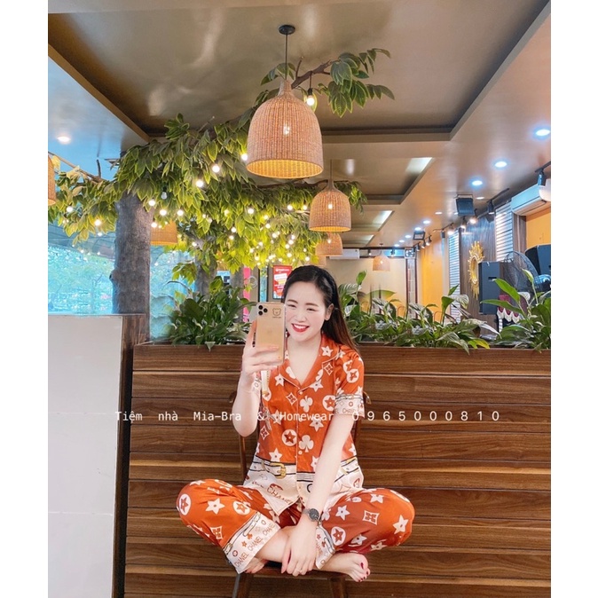 Tiệm nhà Mia - Bộ ngủ pyjama chất lụa đáp xước